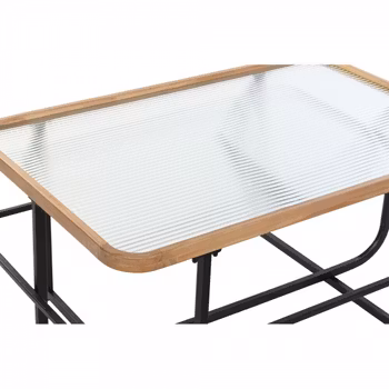 Soffbord DKD Home Decor Glas Metall (90 x 60 x 46 cm)