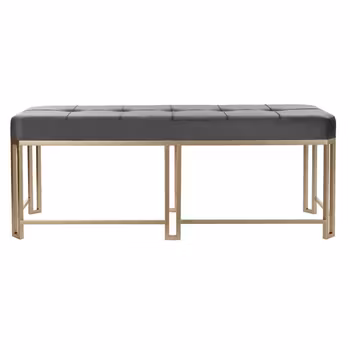 Sittpall DKD Home Decor Grå Metall Sammet (120 x 40 x 47 cm)