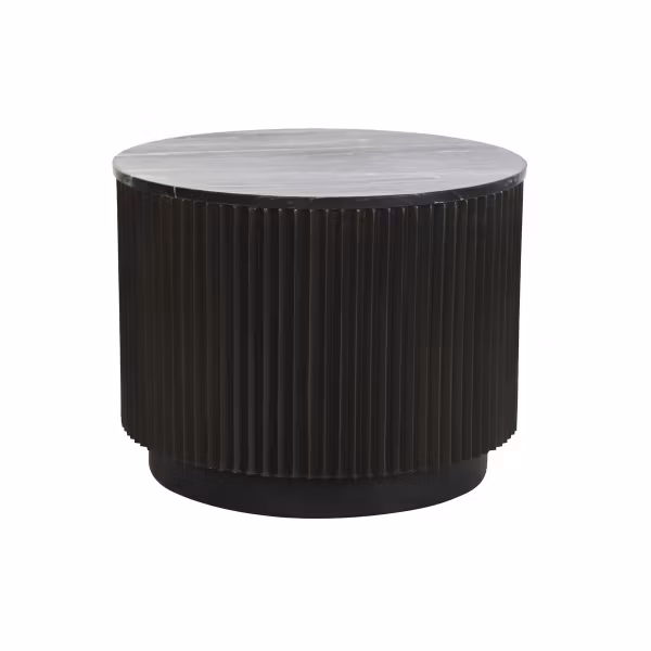 Soffbord DKD Home Decor Svart 61 x 61 x 47,5 cm Metall Marmor
