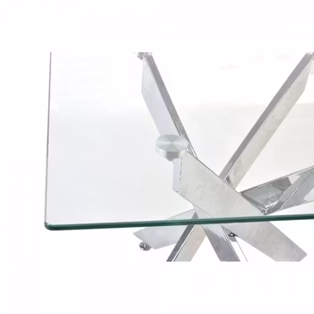 Sidobord DKD Home Decor Glas Silvrig Metall Transparent