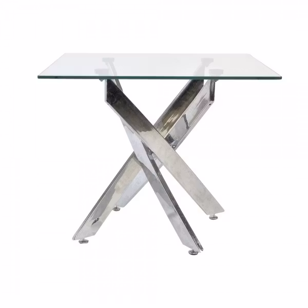 Sidobord DKD Home Decor Glas Silvrig Metall Transparent