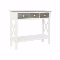 Sidobord DKD Home Decor S3022705 Vit Grå Poppel 100 x 32 x 85 cm