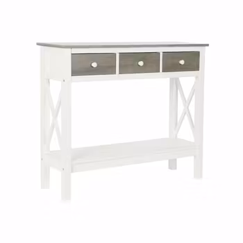 Sidobord DKD Home Decor S3022705 Vit Grå Poppel 100 x 32 x 85 cm