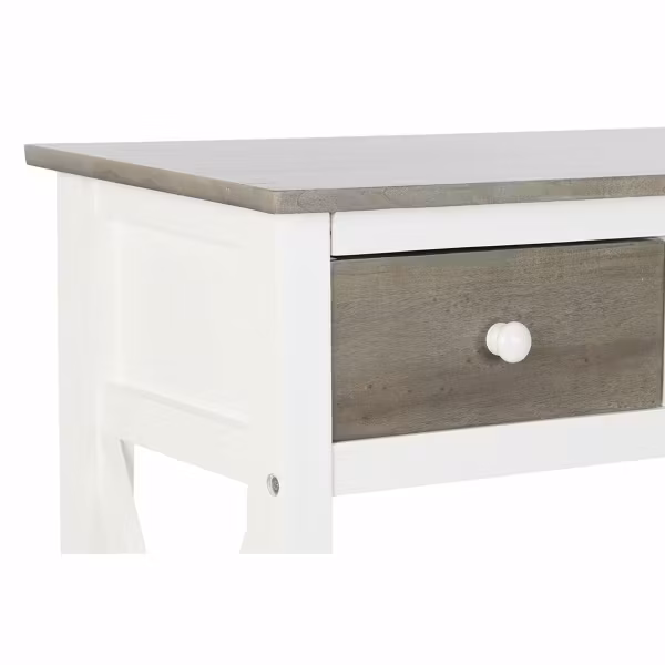 Sidobord DKD Home Decor S3022705 Vit Grå Poppel 100 x 32 x 85 cm
