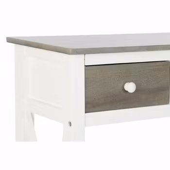 Sidobord DKD Home Decor S3022705 Vit Grå Poppel 100 x 32 x 85 cm