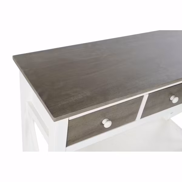 Sidobord DKD Home Decor S3022705 Vit Grå Poppel 100 x 32 x 85 cm