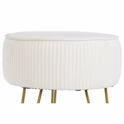Fotpall DKD Home Decor 34,5 x 34,5 x 48 cm Metall Vit Modern