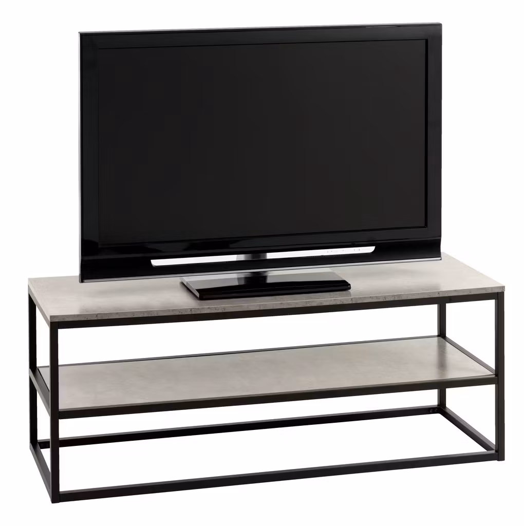 TV-bänk DOKKEDAL betongfärgad/svart