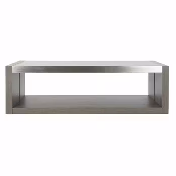 Soffbord DKD Home Decor Glas Aluminium Tölgy Härdat glas (120 x 60 x 37,5 cm)