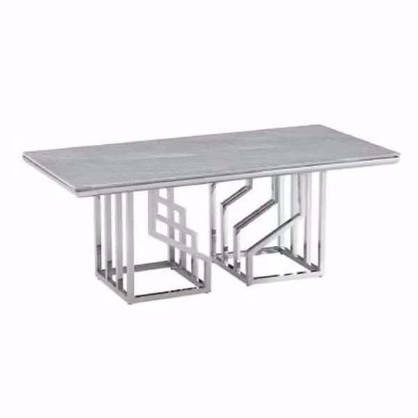 Soffbord DKD Home Decor Vit Silvrig Glas Stål 120 x 60 x 40 cm