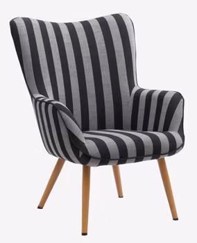 SIMESTED Fåtölj – Randig Svart/Beige i Tyg – Elegant och Bekväm