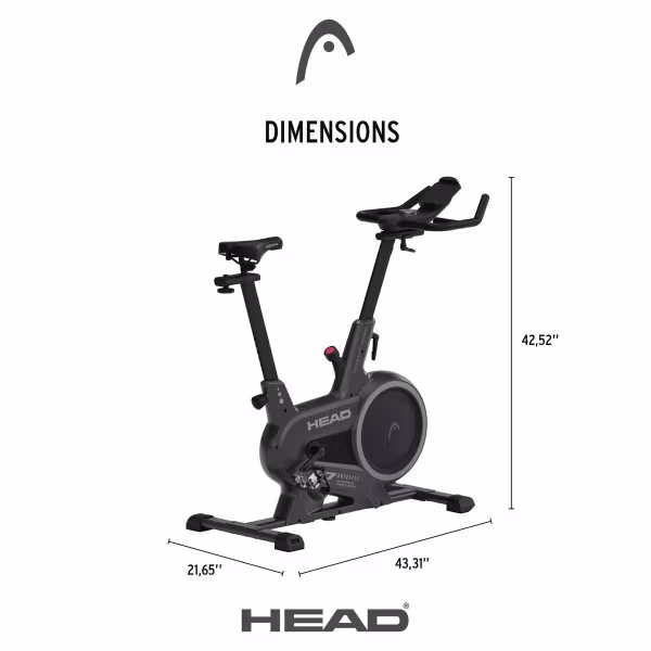 Head Indoor Stationär Cykel – Perfekt för Hemmaträning med Justerbart Motstånd och Bekväm Design!
