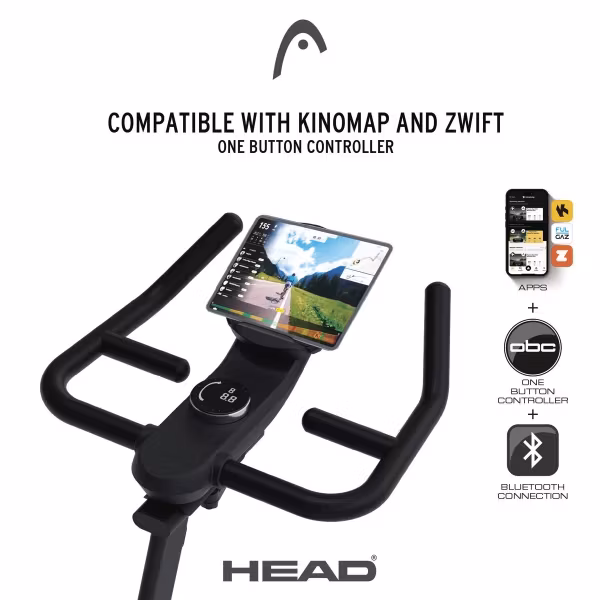Head Indoor Stationär Cykel – Perfekt för Hemmaträning med Justerbart Motstånd och Bekväm Design!