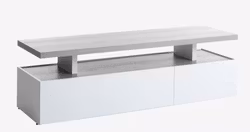 TOFTLUND TV-bänk – Stilren Vit Design med Betongdetaljer för Modern Inredning