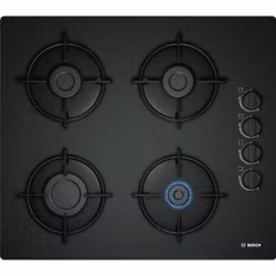 Gasplatta BOSCH POP6B6B10 – 60 cm Stilren Svart Gashäll med Fyra Brännare och 7400 W Effekt