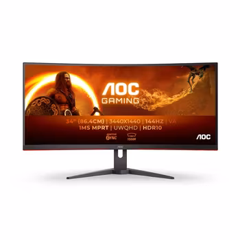 AOC CU34G2XE/BK 34" Ultrawide Gaming Monitor – 144 Hz, Curved, 3440 x 1440, IPS – För En Ultimat Spelupplevelse