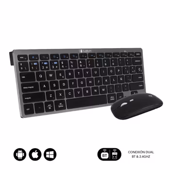Subblim SUBKBC-OCO020 Tangentbord och Mus – Grå – Ergonomisk & Trådlös