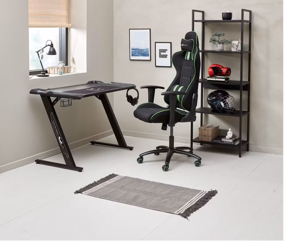 Gamingstol LAMBJERG Svart Mesh/Grön – Ergonomisk Komfort för Maximal Prestation