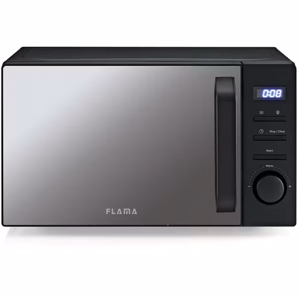 Mikrovågsugn Flama 1833FL – 700 W, 20 L, Svart – Kompakt och Praktisk Matlagning