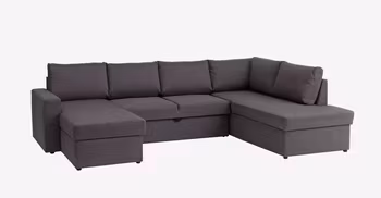 Hörnbäddsoffa MARSLEV – Mörkgrått Tyg – Elegant och Praktisk Lösning för Ditt Hem