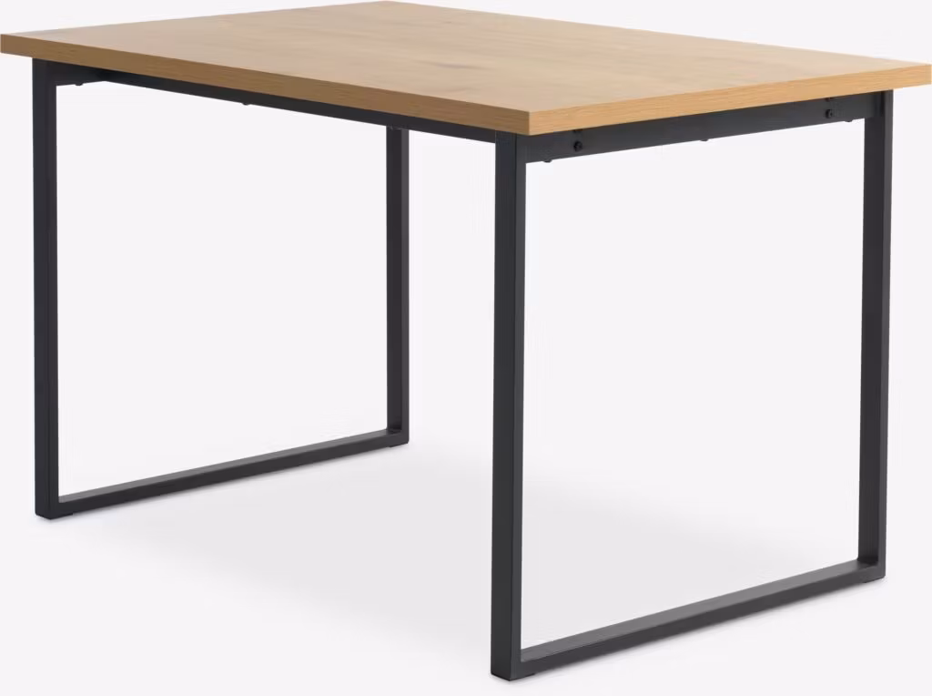 Matbord AABENRAA 80x120 cm – Ekfärgat & Svart för Modern Elegans