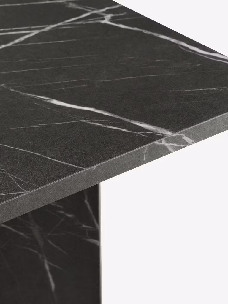 Matbord KRONDAL 90x180 – Elegant Marmorlook Svart för en Modern Matsal