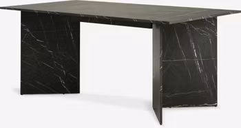 Matbord KRONDAL 90x180 – Elegant Marmorlook Svart för en Modern Matsal