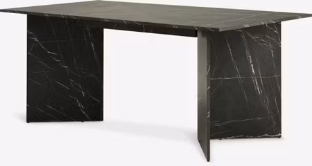 Matbord KRONDAL 90x180 – Elegant Marmorlook Svart för en Modern Matsal