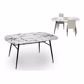 Sidobord i Vit/Svart Metall med Härdat Glas – Elegant Design för Hemmet