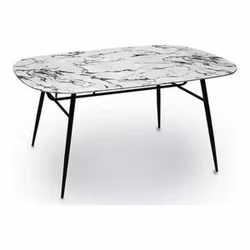 Sidobord i Vit/Svart Metall med Härdat Glas – Elegant Design för Hemmet