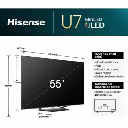 Smart TV Hisense 55U7NQ – Imponerande 55" 4K Ultra HD LED HDR för Hemmets Bioupplevelse