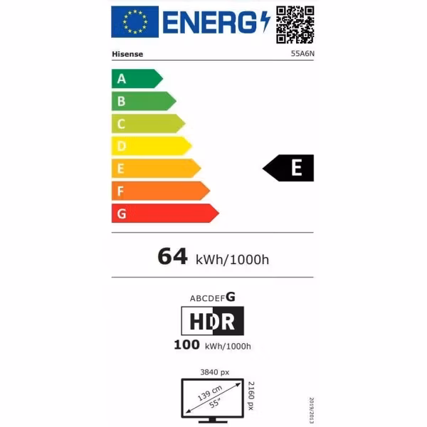Smart TV Hisense 55A6N – 55" 4K Ultra HD LED HDR för En Uppslukande Visuell Upplevelse