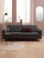 SVALBARD Soffa – 3-sits i Mörkgrått Tyg – Modern Komfort och Stilren Design