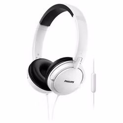 Philips Diademhörlurar med Kabel – Djup Bas, Bekväm Design och Stilren Vit Finish!