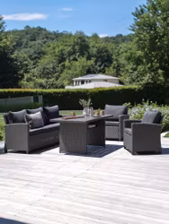 THISE 5-sits Loungeset Grå – Elegant konstrotting, modulär design & lyxiga dynor