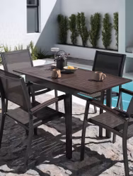 YTTRUP Förlängningsbart Trädgårdsbord 70×75/126 cm – FSC®-certifierat Hårdträ & Aluminium