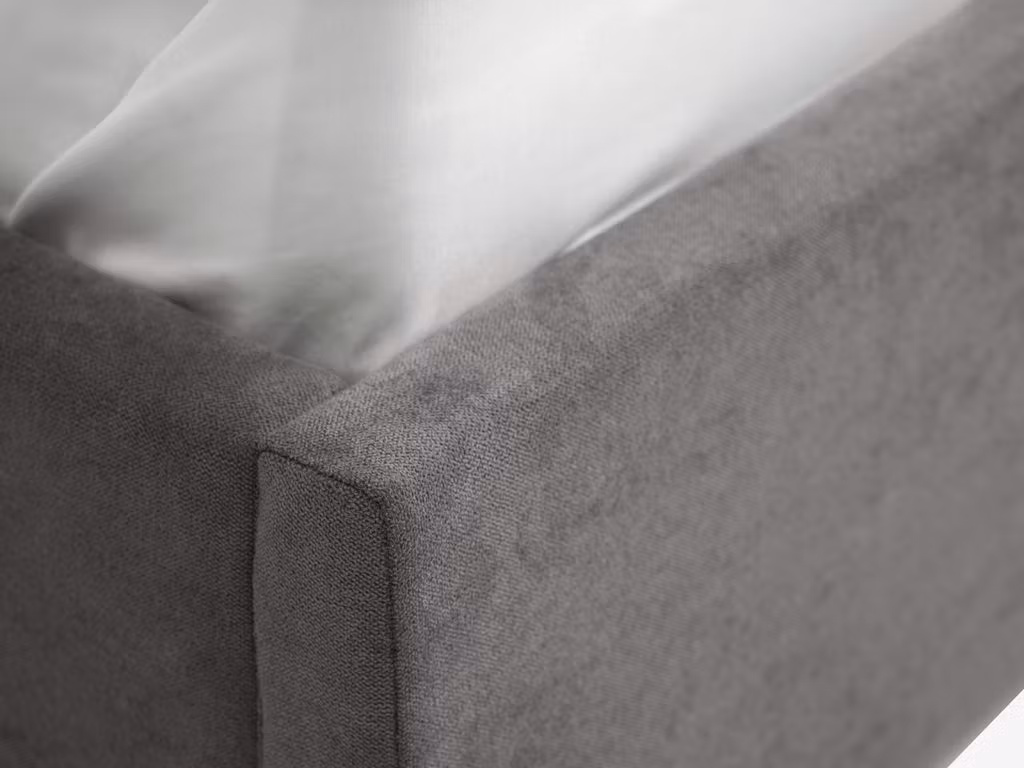 HASLEV Sängram 180×200 cm med Förvaring – Mörkgrått Tyg & Smart Lådsystem