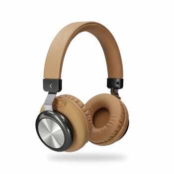 KSIX Retro2 Trådlösa Hörlurar – Brun, Bluetooth 5.3, 400 mAh & 3.5 mm AUX
