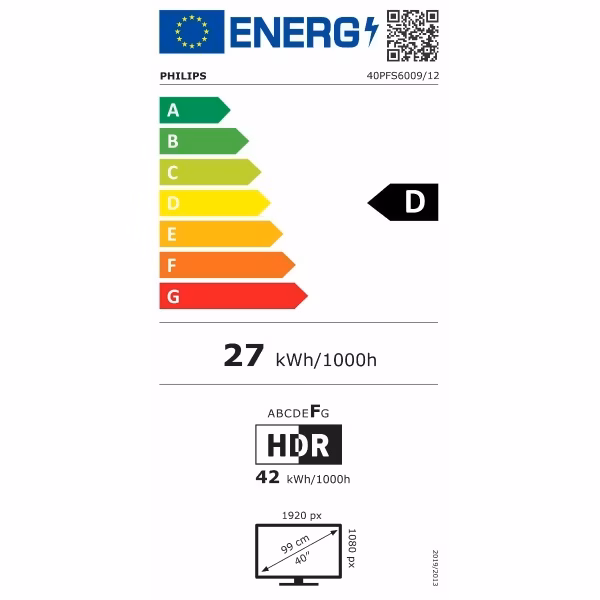 Philips 40PFS6009 – 40″ Full HD LED Smart-TV med HDR & Wi-Fi