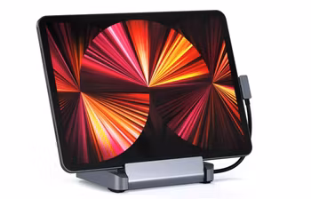 Satechi Aluminum Stand Hub – 7‑i‑1 Space Gray Dock med Ergonomisk Höjd för MacBook & iPad