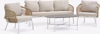 DYVIG Loungeset 5-sits – Snabbtorkande Vit Utomhussoffa i Modern Design