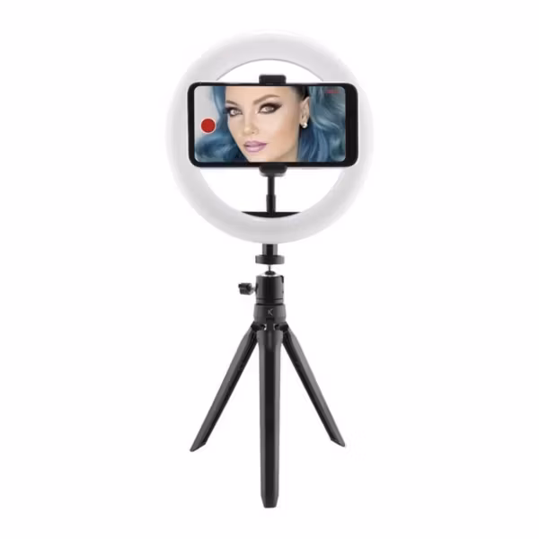 KSIX Studio Live LED Stativ – Bärbart, 14W, Justerbar Färgtemperatur – Svart