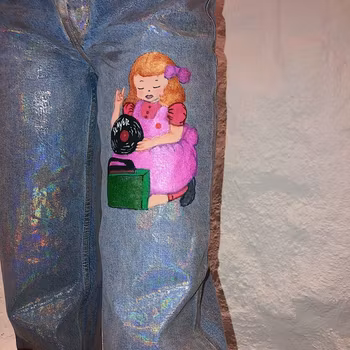 Girl with skeletons in her closet Jeans, silver