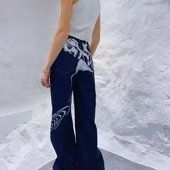 Bad to the Bone, straight leg dark blue jeans