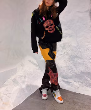All cowboys are party animals, PU leather pants