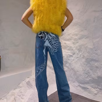 Bad to the Bone, straight light blue jeans