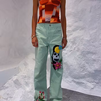 Tropic Like It's Hot Jeans, Mint Green