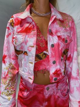 Extravagant Pink Denim Jacket