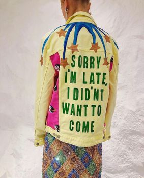 Sorry I'm Late Denim Jacket