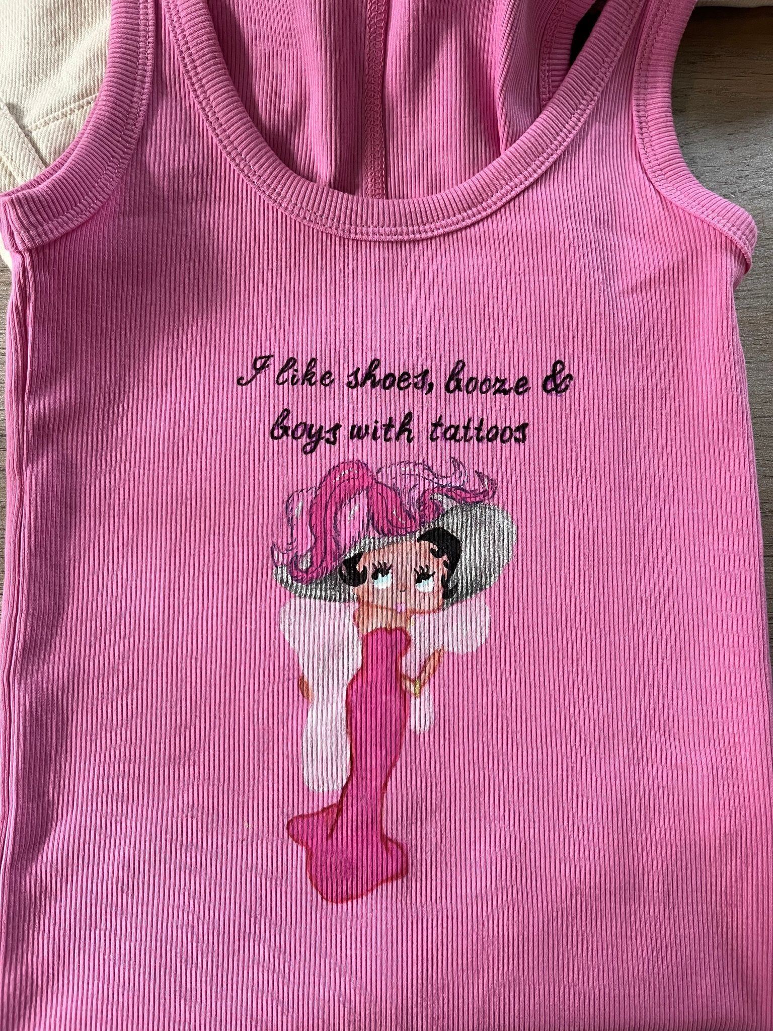 I like shoes, booze & boys with tattoos tank top